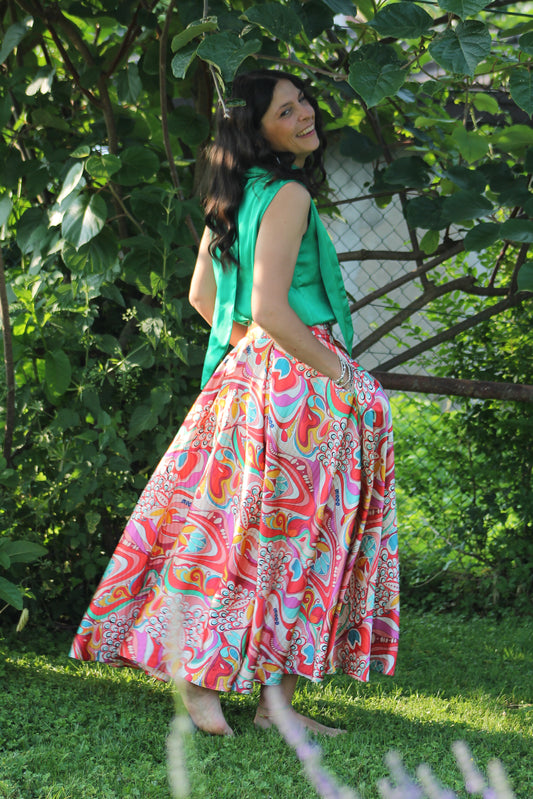 Gonna a pieghe in viscosa Alda Merini